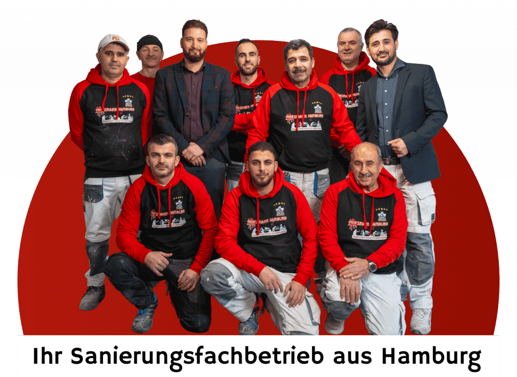 Timo Brandt mit seinem Team – Handwerker und Bauleitung von KSB Komplettsanierung Hamburg