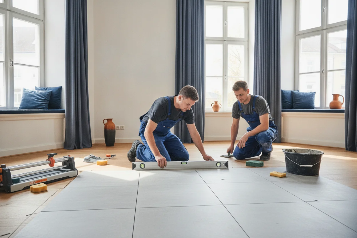 Fliesenleger – typische Arbeitssituation